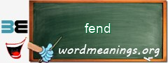 WordMeaning blackboard for fend